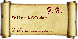 Feller Nándor névjegykártya