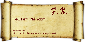 Feller Nándor névjegykártya
